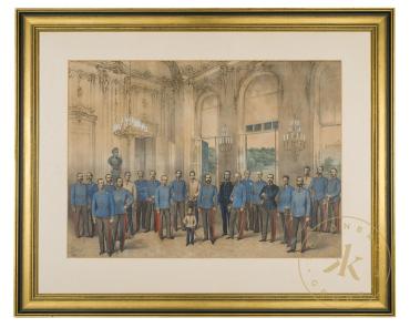Die männlichen Mitglieder des allerhöchsten Kaiserhauses in der kleinen Galerie von Schönbrunn. ...