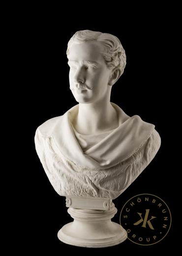 Büste Kaiser Franz Josephs in jungen Jahren. Gipsmodell von Johann von Halbig, 1853
© Schloß S ...