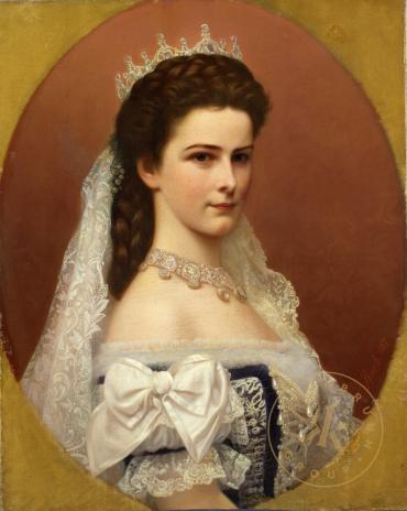 Kaiserin Elisabeth im ungarischen Krönungsornat. Ölgemälde von Georg Raab, 1867
© Schloß Schön ...