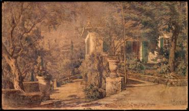 Angelos Giallinas: Ansicht der Villa Braila auf Korfu. Aquarell, 1889
© Schloß Schönbrunn Kult ...