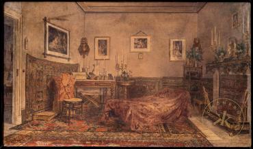 Angelos Giallinas: Salon der Kaiserin in der Villa Braila auf Korfu. Aquarell, 1888
© Schloß S ...