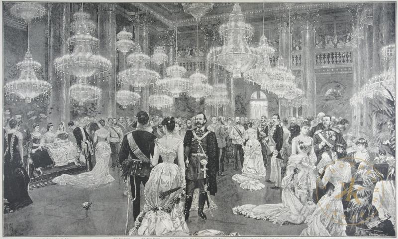 "Hofball in Wien"
Xylografie (Zeitungsillustration) nach einer Zeichnung von Wilhelm Gause aus ...