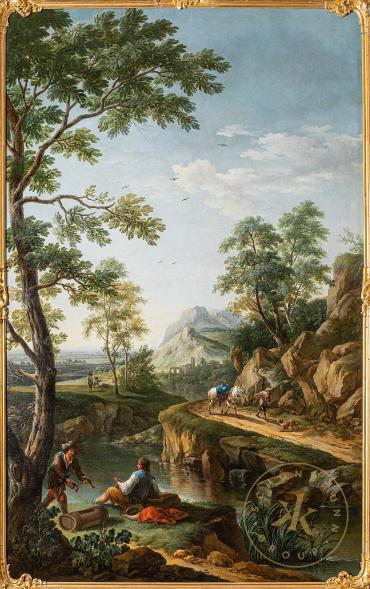 Flusslandschaft mit Fischern, Gemälde aus dem Zweiten Kleinen Rosa-Zimmer, Joseph Rosa, 1764
© ...
