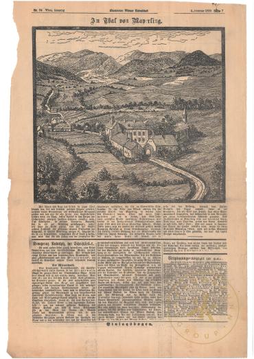 Illustrirtes Wiener Extrablatt Nr. 34       
Ausgabe vom 3. Februar 1889, Seite 7: „Im Thal vo ...