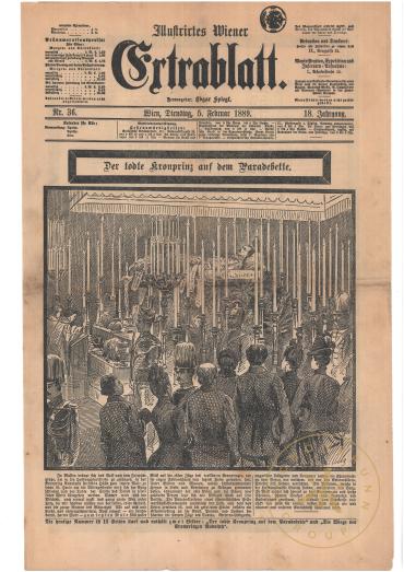 Illustrirtes Wiener Extrablatt Nr. 36       
Ausgabe vom 5. Februar 1889, Titelblatt mit Schla ...