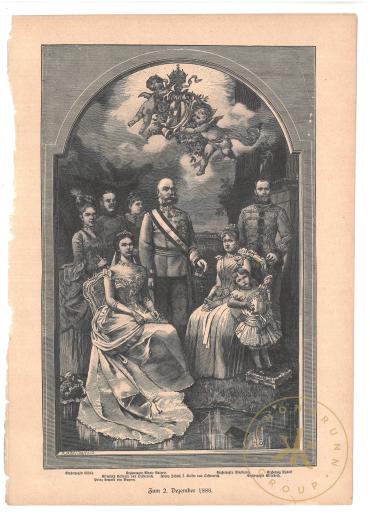"Zum 2. Dezember 1888" - Die kaiserliche Familie mit der Gloriette im Hintergrund
Xylografie ( ...