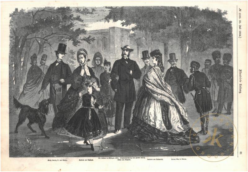 „Die Saison in Kissingen 1864“
Kaiserin Elisabeth und andere europäische Monarchen bei der Pro ...