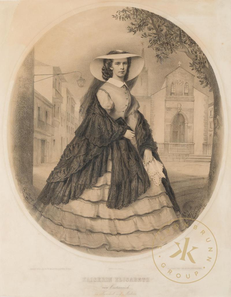 Kaiserin Elisabeth in Funchal auf Madeira. Lithographie von Adolf Dauthage, 1861
© Schloß Schö ...