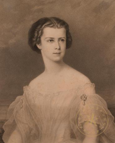 Portrait der jungen Kaiserin Elisabeth, Lithographie, um 1855
© Schloß Schönbrunn Kultur- und  ...