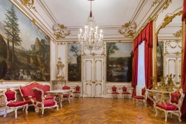 Erstes Kleines Rosa-Zimmer in Schloss Schönbrunn: Blick gegen die Ostwand des Raumes.
© Schloß ...