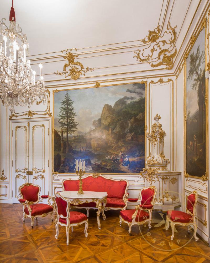 Erstes Kleines Rosa-Zimmer in Schloss Schönbrunn: Blick gegen die Nordwand des Raumes.
© Schlo ...