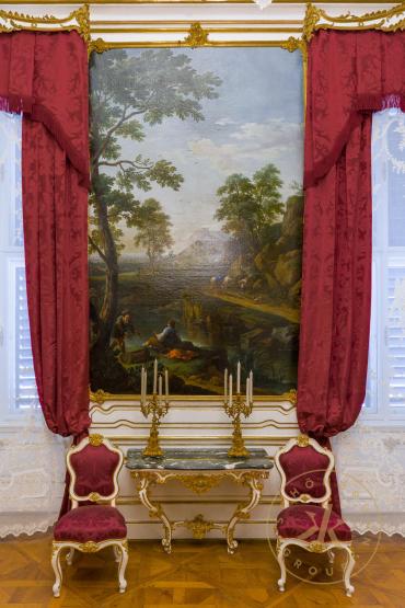 Zweites Kleines Rosa-Zimmer in Schloss Schönbrunn: Fensterpfeiler an der Südwand des Raumes.
© ...