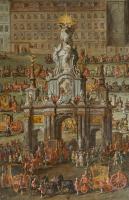 Triumphbogen. Detail aus dem Gemälde "Einfahrt der Braut" aus dem Bilderzyklus zur Hochzeit von ...