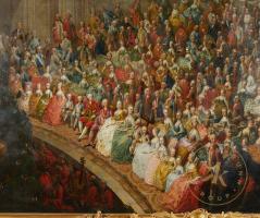Die kaiserliche Familie samt Gefolge. Detail aus dem Gemälde "Serenade im Großen Redoutensaal d ...