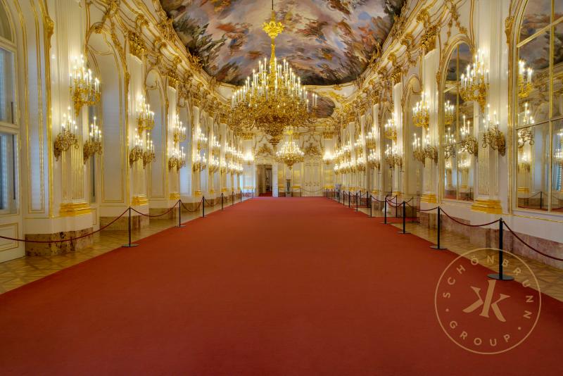 Große Galerie in Schloss Schönbrunn, Blick gegen Osten
© Schloß Schönbrunn Kultur- und Betrieb ...