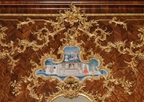 Millionenzimmer in Schloss Schönbrunn,  Ausschnitt mit gerahmter Mogulminiaturcollage.
© Schlo ...