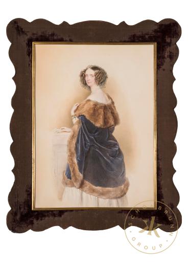 Erzherzogin Sophie mit zobelverbrämtem Samtumhang.  Aquarell von Josef Kriehuber, 1849
© Schlo ...